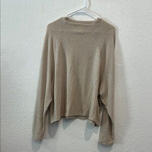 H&M Cream Crew Neck Sweater with Relaxed Fit